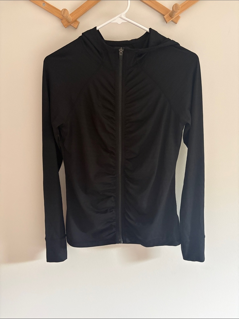 Athleta Pacifica Crosscurrent UPF Hoodie Jacket Black Small Petite